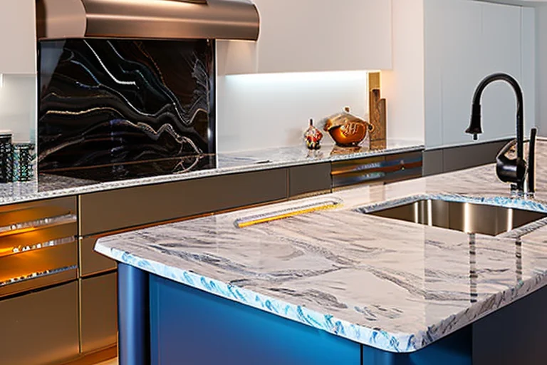 Contemporary kitchen featuring a light grey quartz worktop purchased during a seasonal sale